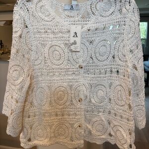 AZ BOHO CROCHET SWEATER BUTTON DOWN